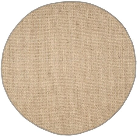Safavieh Natural Fiber Round Area Rug, Natural and Grey - 4 x 4 ft. NF114P-4R